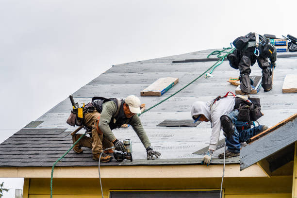 Professional Gutter Installation technician working in Breckenridge, TX